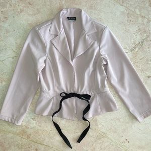 A List by Wrapper Coquette Ribbon Pink Cropped Blazer